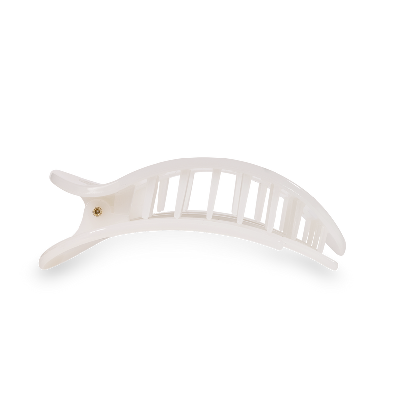 TELETIES - COCONUT WHITE LARGE FLAT ROUND CLIP-TELETIES