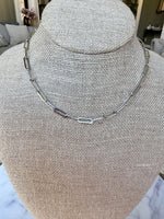 SILVER ADJUSTABLE TO 19” PAPER CLIP CHAIN WITH LOBSTER CLASP-Sissy Boutique