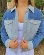 JUDY BLUE COLOR BLOCK DENIM JACKET-Judy Blue