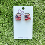 USA GLITTER SQUARE STONE STUDS-Sissy Boutique-Sissy Boutique