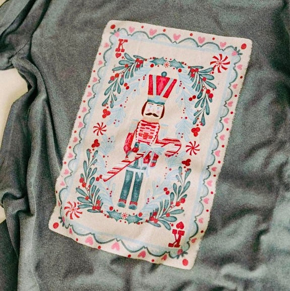 Nutcracker Playing Card Long Sleeve Graphic Tee-Whitney | Chaudoin Creations