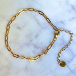 GOLD PAPERCLIP BRACELET 7” W/ 2” EXTENDER-Sissy Boutique