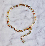 GOLD PAPERCLIP BRACELET 7” W/ 2” EXTENDER-Sissy Boutique