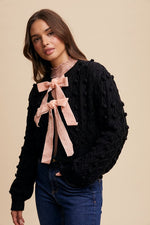 Black Cardigan with Pink-Listicle-Sissy Boutique