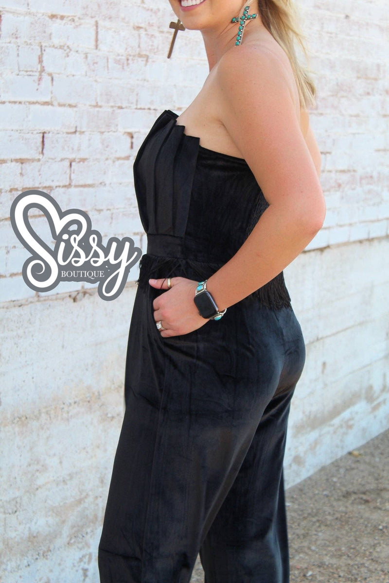 BLACK VELVET JUMP SUIT-Sissy Boutique-Sissy Boutique