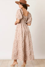 TAUPE TEXTURED MAXI DRESS-Sissy Boutique