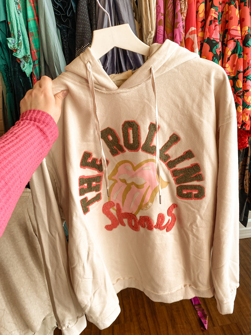 ROLLING STONE TONGUE GRAPHIC OVERSIZED HOODIE