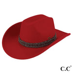 C.C. MAGGIE COWBOY HAT BURGUNDY WITH GLITTER BAND-Sissy Boutique