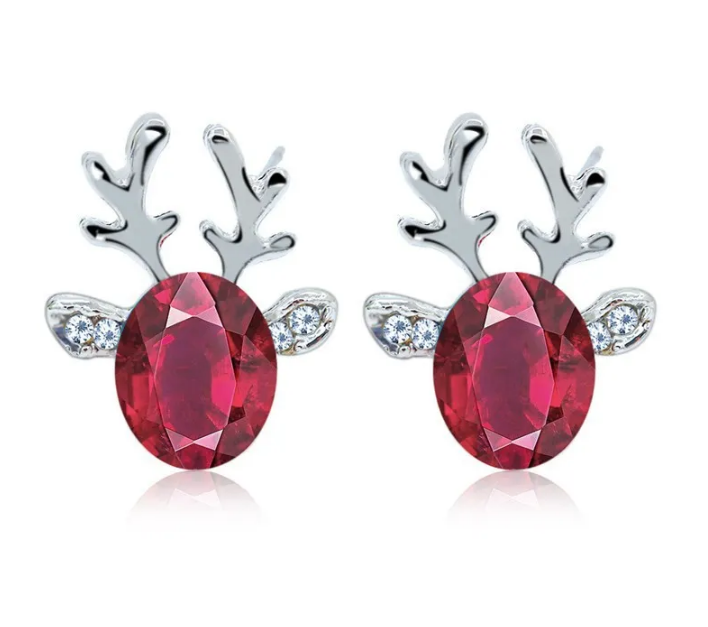 RUBY RED REINDEER STUDS-Sissy Boutique