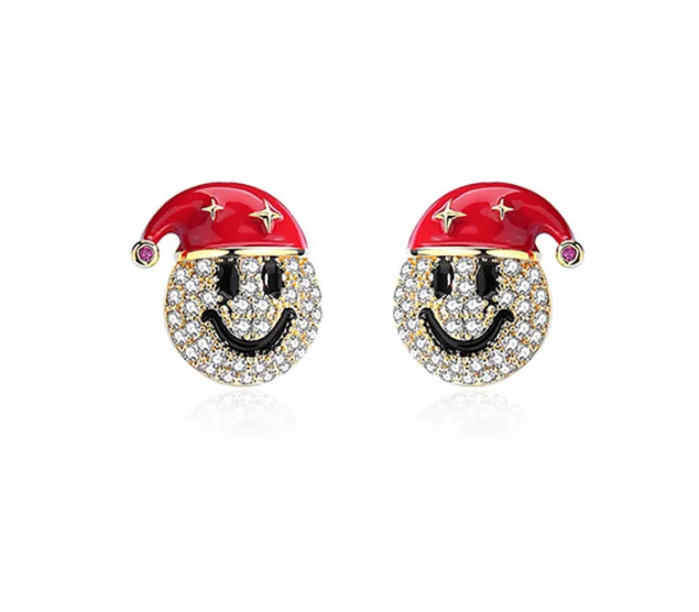 SMILEY SANTA STUDS-Sissy Boutique