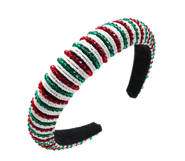 CHRISTMAS BEADED HEADBAND-Sissy Boutique