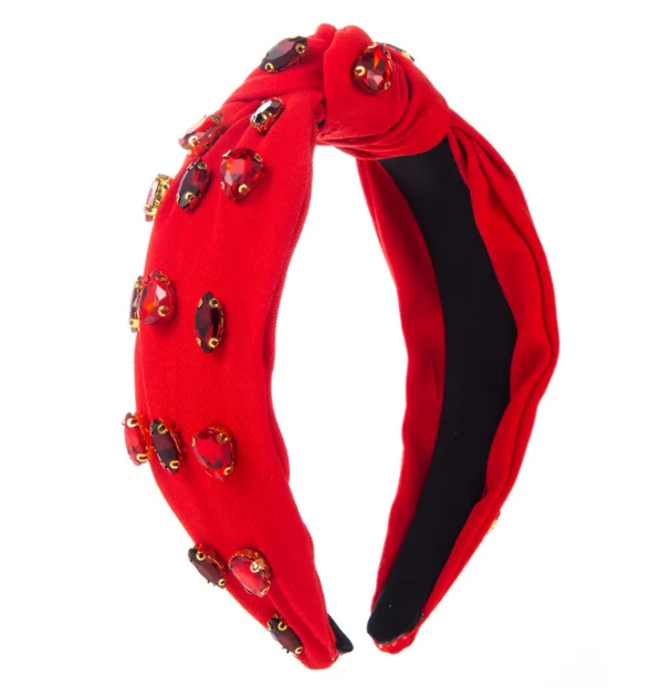 RED HEADBAND WITH RED RHINESTONES-Sissy Boutique