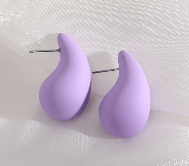 TEARDROP LAVENDER EARRINGS-Sissy Boutique