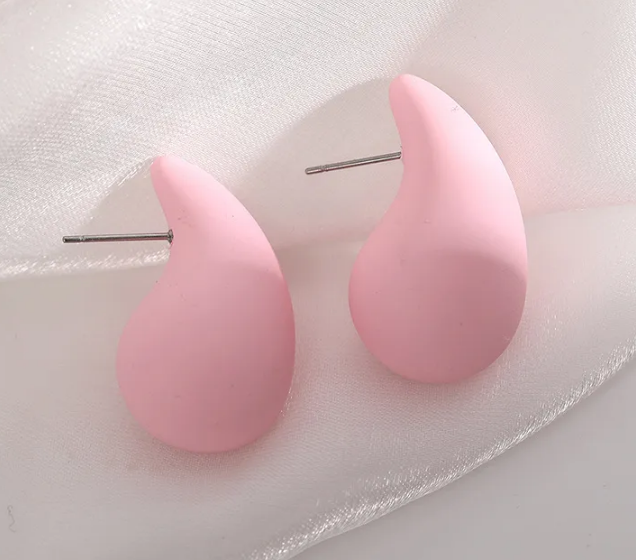 TEARDROP LIGHT PINK EARRINGS-Sissy Boutique