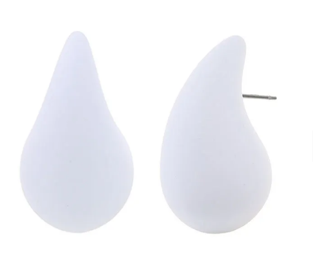 TEARDROP WHITE EARRINGS-Sissy Boutique