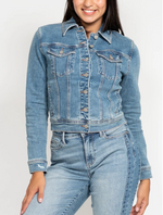 JUDY BLUE CLASSIC VINTAGE WASHED DENIM JACKET-Judy Blue-Sissy Boutique