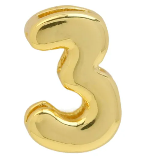 Gold (18K Gold Plated) Bubble (Balloon) Number Pendant-Sissy Boutique