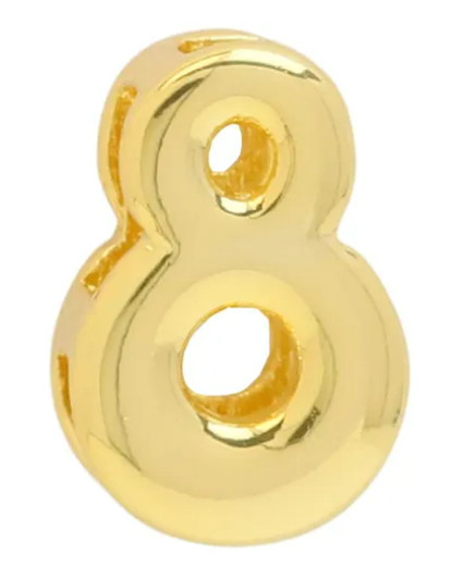 Gold (18K Gold Plated) Bubble (Balloon) Number Pendant-Sissy Boutique