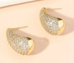 Glam Gold Pavé Teardrop Earrings-Sissy Boutique