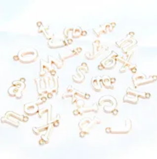 WHITE ALLOY LETTER INITIAL LETTER CHARMS-Sissy Boutique