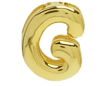 Gold (18K Gold Plated) Bubble (Balloon) Initial Pendant-Sissy Boutique