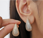 Glam Gold Pavé Teardrop Earrings-Sissy Boutique