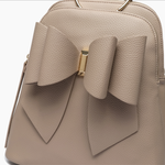 TAUPE JASMINE BOW BACKPACK HANDBAG-Like Dreams