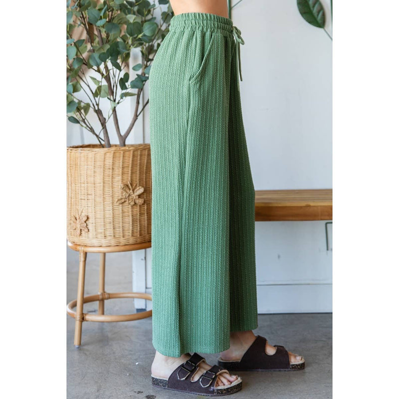 Waffle Textured Knit Pants-Veveret