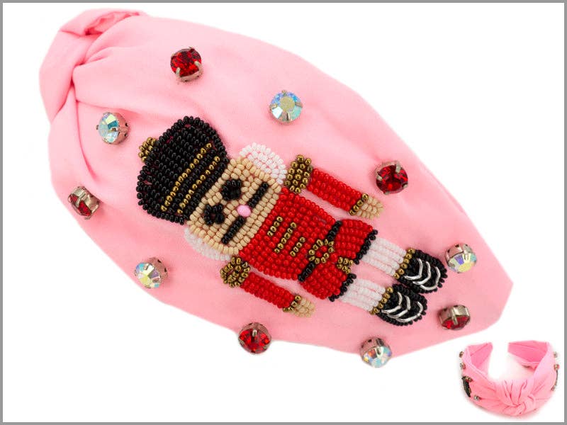 PINK HEADBAND WITH RED SEED BEAD NUTCRACKER-What's Hot