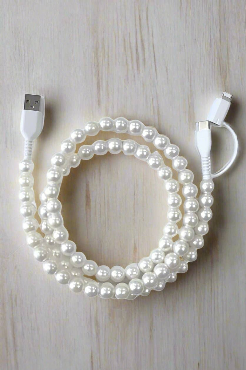 Pearl Cord Phone Charger-Nash Grey-Sissy Boutique