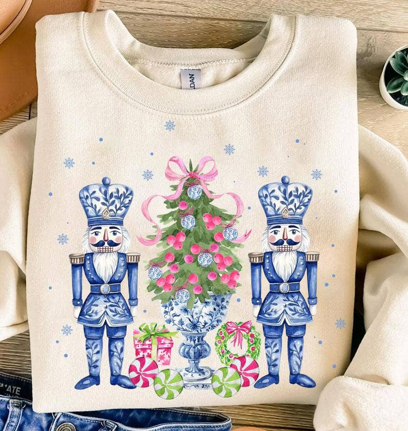 Chinoiserie Nutcracker Christmas Sweatshirt-NVC Ecommerce LLC