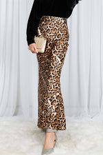 Leopard Printed Bias Cut Satin Maxi Skirt-Vine & Love-Sissy Boutique