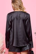 Satin Drape Blouse-Cezele