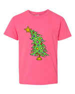 WHO CHRISTMAS TREE| NEON PINK | YOUTH | SHORT SLEEVE TEE: YOUTH EXTRA SMALL-Small Town Society Apparel Co.