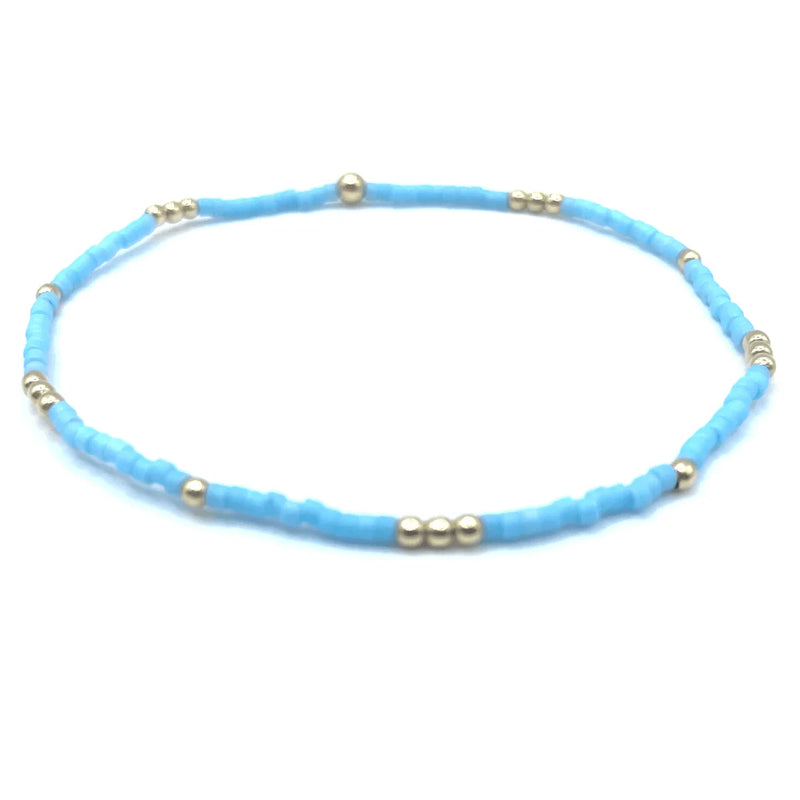 2MM NEWPORT TRUE TURQUOISE + GOLD FILLED WATERPROOF BRACELET-Erin Gray