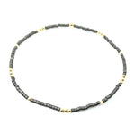 2MM NEWPORT GRAPHITE + GOLD FILLED WATERPROOF BRACELET-Erin Gray