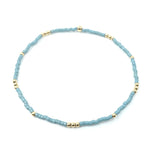 2MM NEWPORT PALE TURQUOISE BLUE + GOLD FILLED WATERPROOF BRACELET-Erin Gray