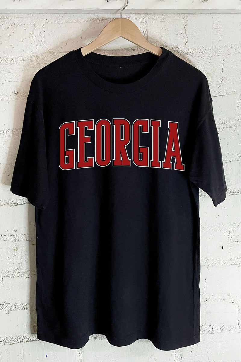 BLACK GEORGIA PUFF OVERSIZE GRAPHIC TEE-Rustee Clothing