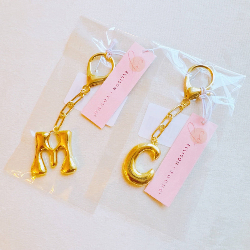 Whimsy Balloon Letter Initial Bag Charm/Key Chain-Ellison+Young 