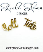 ROLL TIDE EARRINGS GIFT FOR ALABAMA FAN, BAMA GIFT LICENSED-Steele Sloan Designs