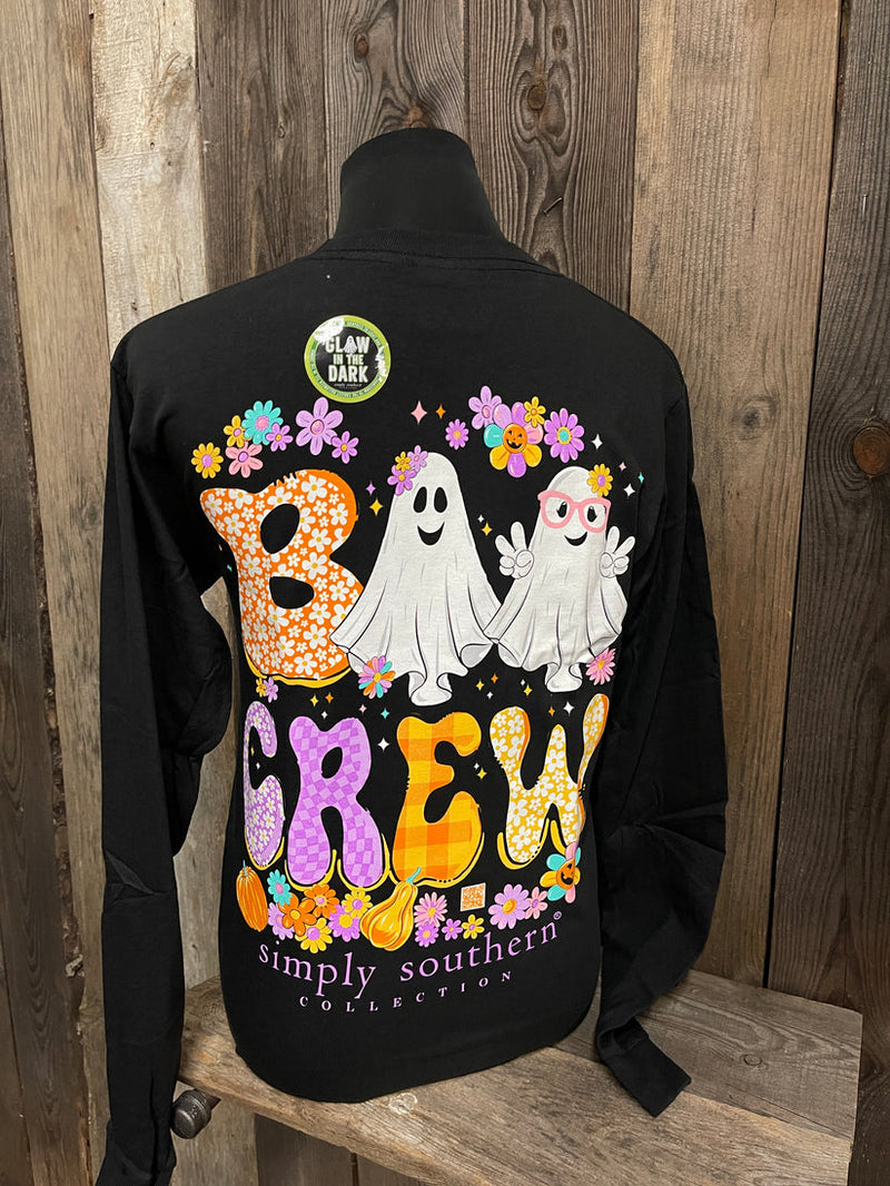 SIMPLY SOUTHERN - GLOW IN THE DARK BOO CREW LONG SLEEVE TEE-Simply Southern