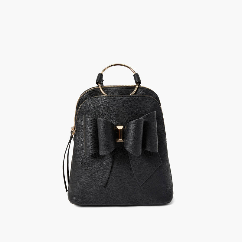 BLACK JASMINE BOW BACKPACK HANDBAG-Like Dreams