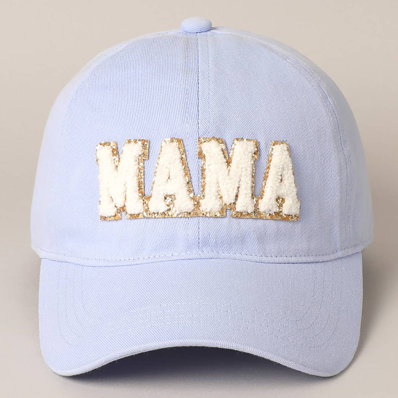 MAMA CHENILLE LETTER PATCH COTTON BASEBALL CAP-Sissy Boutique