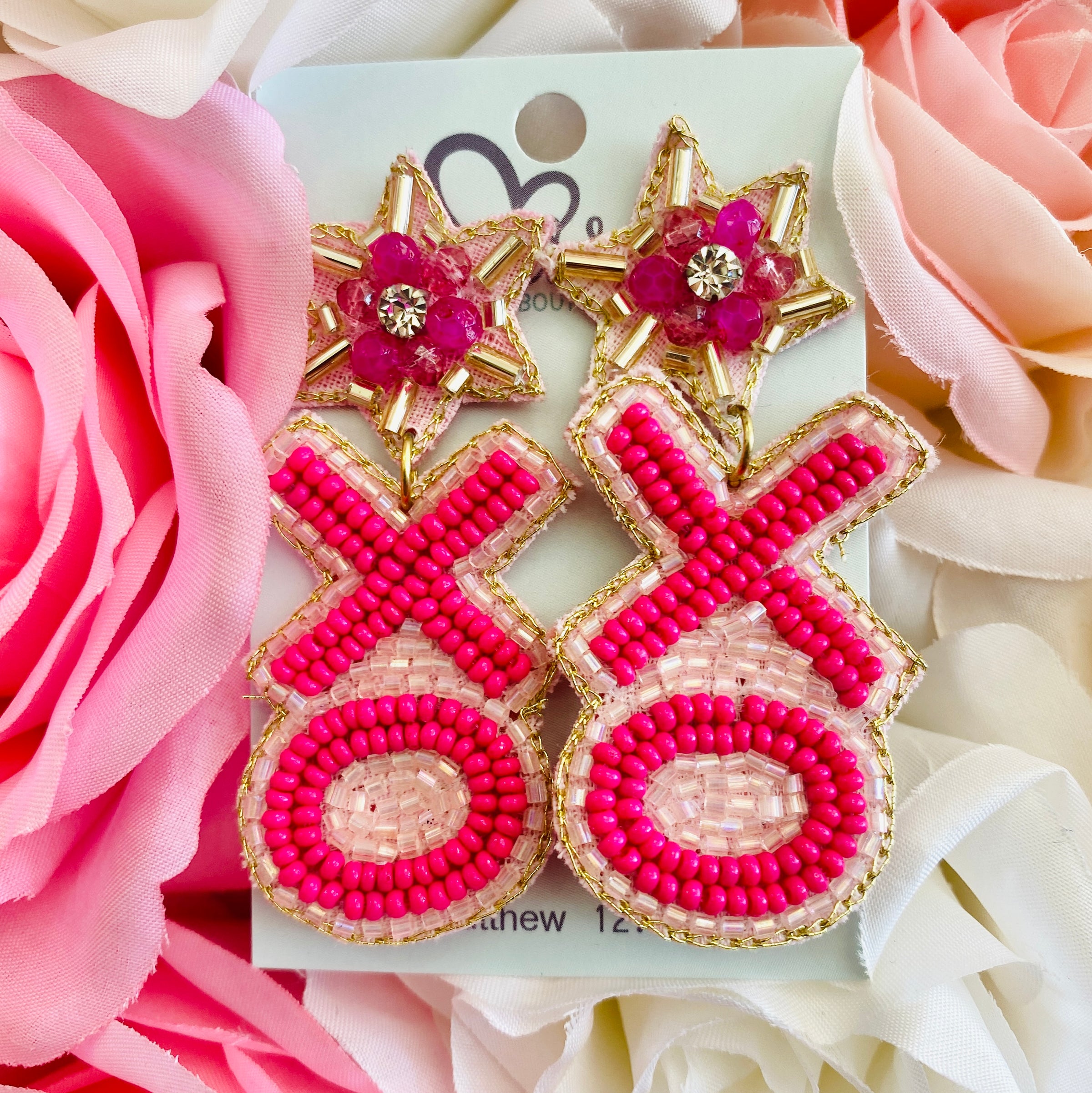 Xoxo Beaded Valentine's Earrings - Red