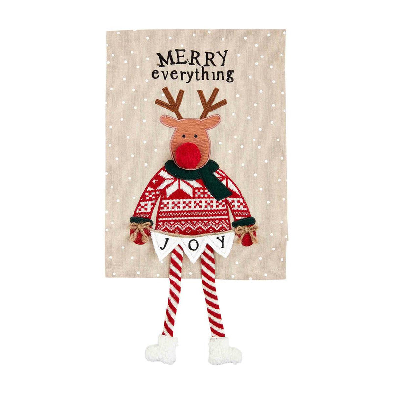 MUD PIE REINDEER CHRISTMAS DANGLE LEG TOWEL-Mud Pie