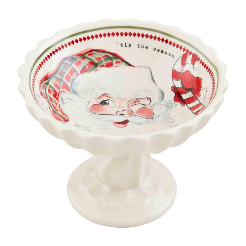 MUD PIE SANTA VINTAGE CHRISTMAS CANDY DISH-Mud Pie