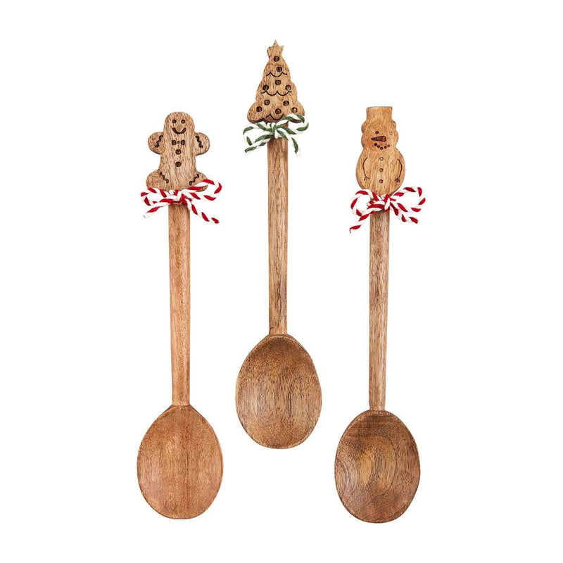 MUD PIE WOODEN CHRISTMAS SPOON SNOWMAN-Mud Pie